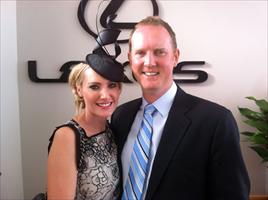 Clare and Michael in the Lexus marquee after Niwot's fantastic win