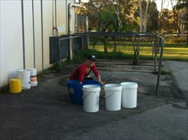 Clare mixing morning feeds