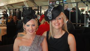 Clare and Jane Hawkes enjoying Oaks Day
