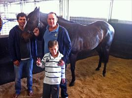 Greg Ingham with son William and nephew John at the stables with Torino