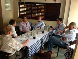 Hawkes Racing clients enjoying lunch with New Zealand Bloodstock's Richard Haynes