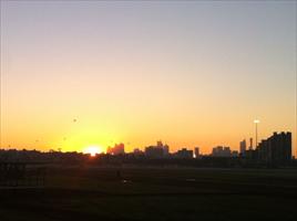 Hot Air Balloons over the city capturing the beautiful Melbourne sunrise