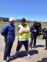 John @ Lachie's school sports day with his teacher Mr. Norman!