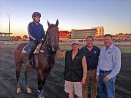 John, Rob Mitchell and Wayne Forest with All Too Hard at Flemington