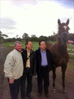 John, Mr Ng and Michael Lam with Happy Patrick at Talwood Park