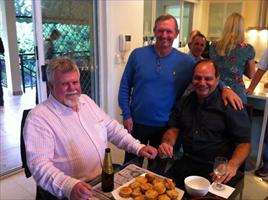 Afternoon at the Hawkes' - John with John Cornish (ATC Chairman) and Michael Crismale (ATC Vice Chairman)