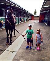 Lachlan and Matilda Hawkes with Jamaican warrior