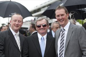 Wayne, John and Michael excited after winning the LEXUS Stakes