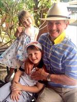 Matilda and Lachlan happy to be at Magic Millions yearling sales with their Grandpa