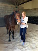 Reggie Blundell at Rosehill with her baby 'Traitor'