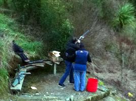 Ron Milne with Blackie (NZ World clay target shooting champion) at Game Gulley