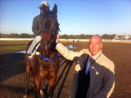 Simon Reid at Flemington jumpouts with Acadie