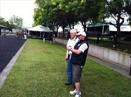 Sir Patrick Hogan with John looking at Cambridge Stud's yearlings