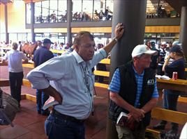 Steve Allam with John at the sale ring