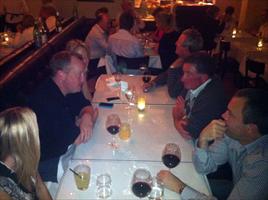 Team Hawkes dining at NSP with Caspar  Fownes, Peter Morgan and Michael Steadman