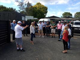 Wayne talking to the group at Cambridge Stud