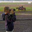 Charlie Holmes at the Flemington Jump Outs watching Observer Charlie Holmes at the Flemington Jump Outs watching Observer
