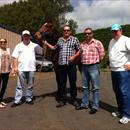 Clare, Wayne, Greg, Michael and Frank with the Pentire x Special Jade gelding in NZ