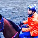 Dwayne Dunn back in the saddle... Will try and make a good track work rider out of him yet !!! Dwayne Dunn back in the saddle... Will try and make a good track work rider out of him yet !!!