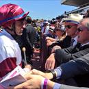 Dwayne Dunn talking to the Powerhouse Trainers about Not Listenin'tome 2nd in the Coolmore Stud Stakes