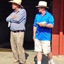 Gerry Harvey with John inspecting yearlings from his draft Gerry Harvey with John inspecting yearlings from his draft