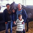 Greg Ingham with son William and nephew John at the stables with Torino Greg Ingham with son William and nephew John at the stables with Torino