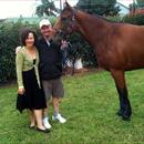 Jane Barham and John with her filly Jolie Bay Jane Barham and John with her filly Jolie Bay