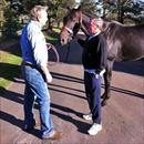 John at Oakridge farm talking to Tony Hall about the progress of Maluckyday (pictured).