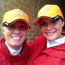 Kelly and Brooke show off their Hawkes Racing caps Kelly and Brooke show off their Hawkes Racing caps