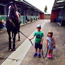 Lachlan and Matilda Hawkes with Jamaican warrior