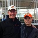 Michael at the stables with Chris So (HK Assistant trainer) Michael at the stables with Chris So (HK Assistant trainer)